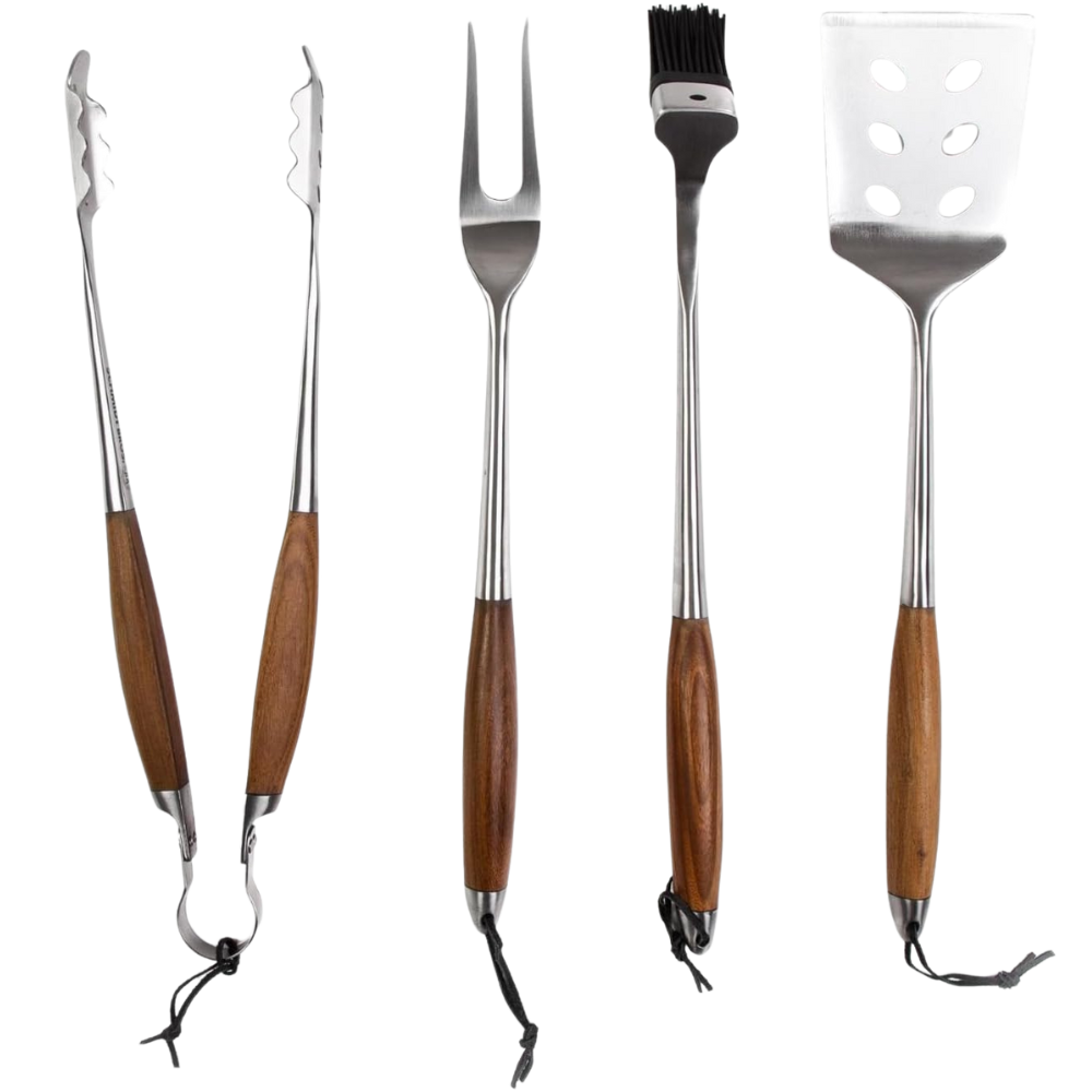WNG-3488-4-Piece Grilling Accessory Set-8 Full-Forged Stainless Steel 4-Piece Grilling Accessory Set