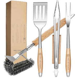 4-Piece Heavy-Duty BBQ Tools Set
