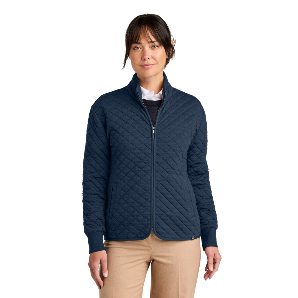 WNG-3566-Brooks-Brothers®-Women’s-Diamond-Full-Zip-5-NavyBlazer Brooks Brothers® Women’s Diamond Quilt Full-Zip