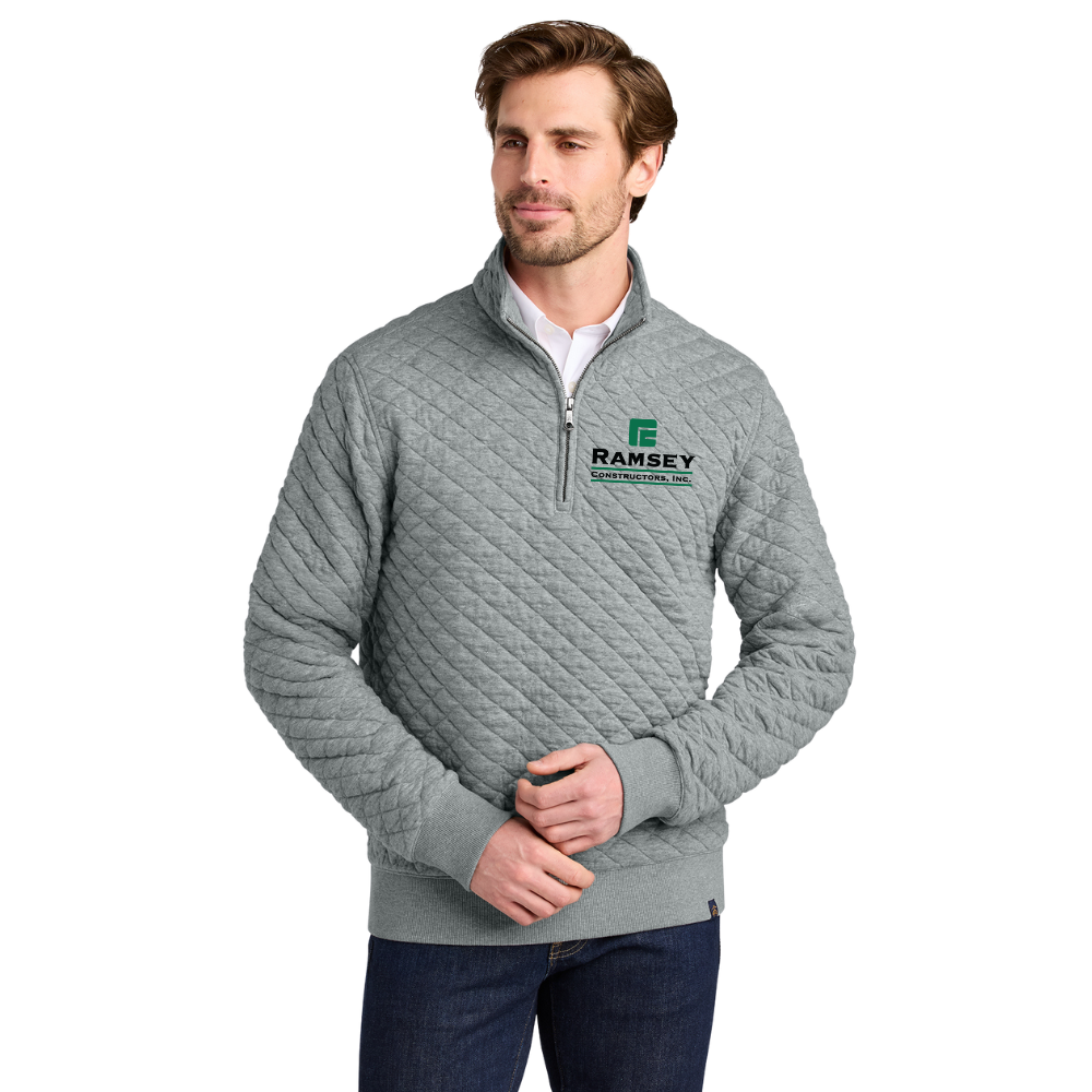 WNG-3567-Brooks-Brothers®-Diamond-1:4-Zip-1-LightShadeGrayHeather Brooks Brothers® Diamond Quilt 1/4-Zip