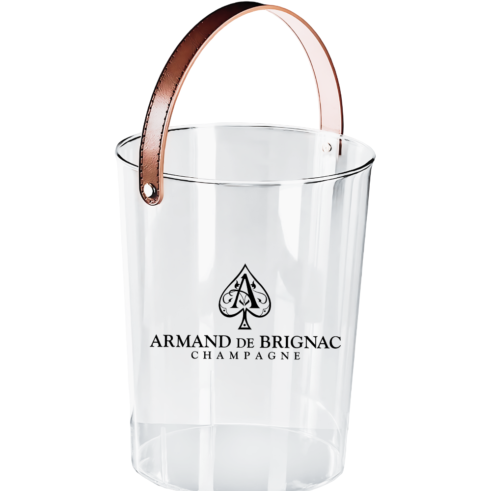 WNG-3429-Acrylic-Bucket-with-Leather-Handle-1 Acrylic Bucket with Leather Handle