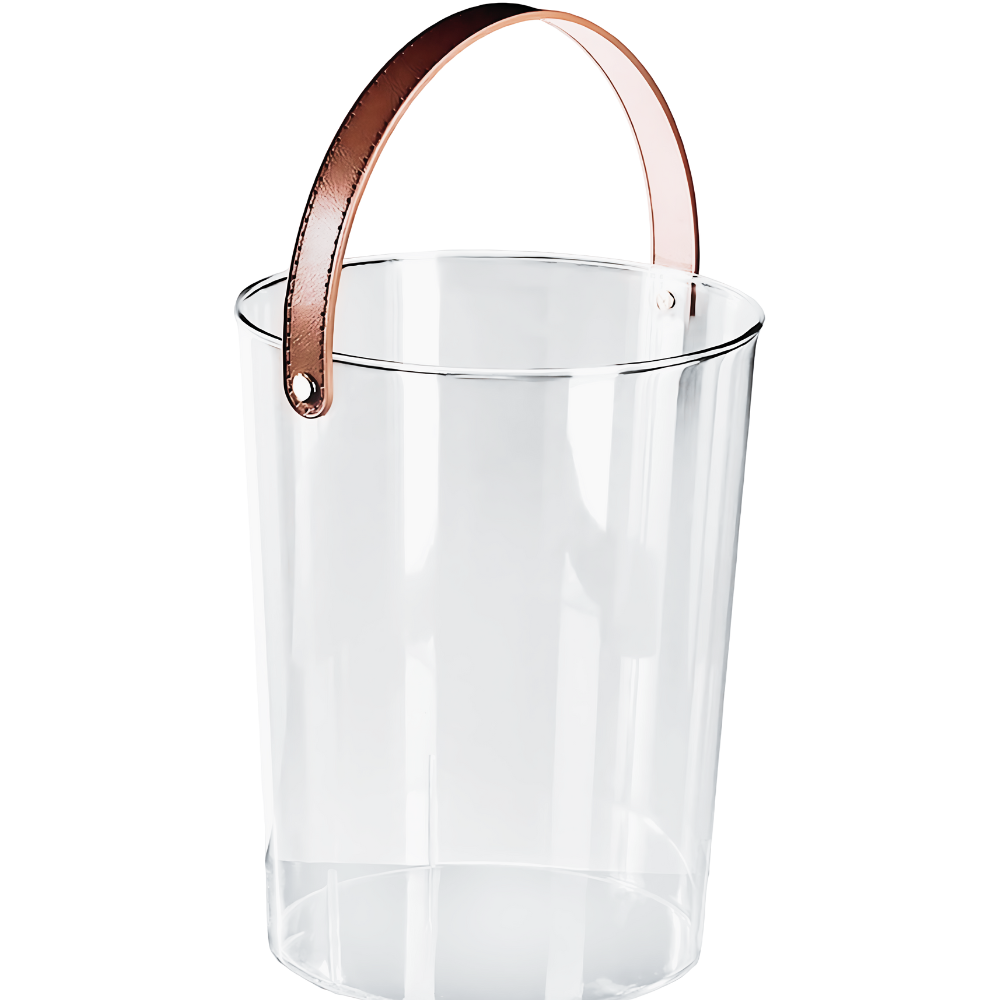 WNG-3429-Acrylic-Bucket-with-Leather-Handle-2 Acrylic Bucket with Leather Handle