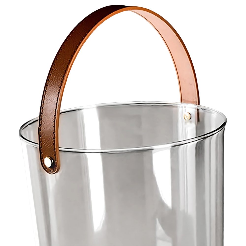 WNG-3429-Acrylic-Bucket-with-Leather-Handle-3 Acrylic Bucket with Leather Handle