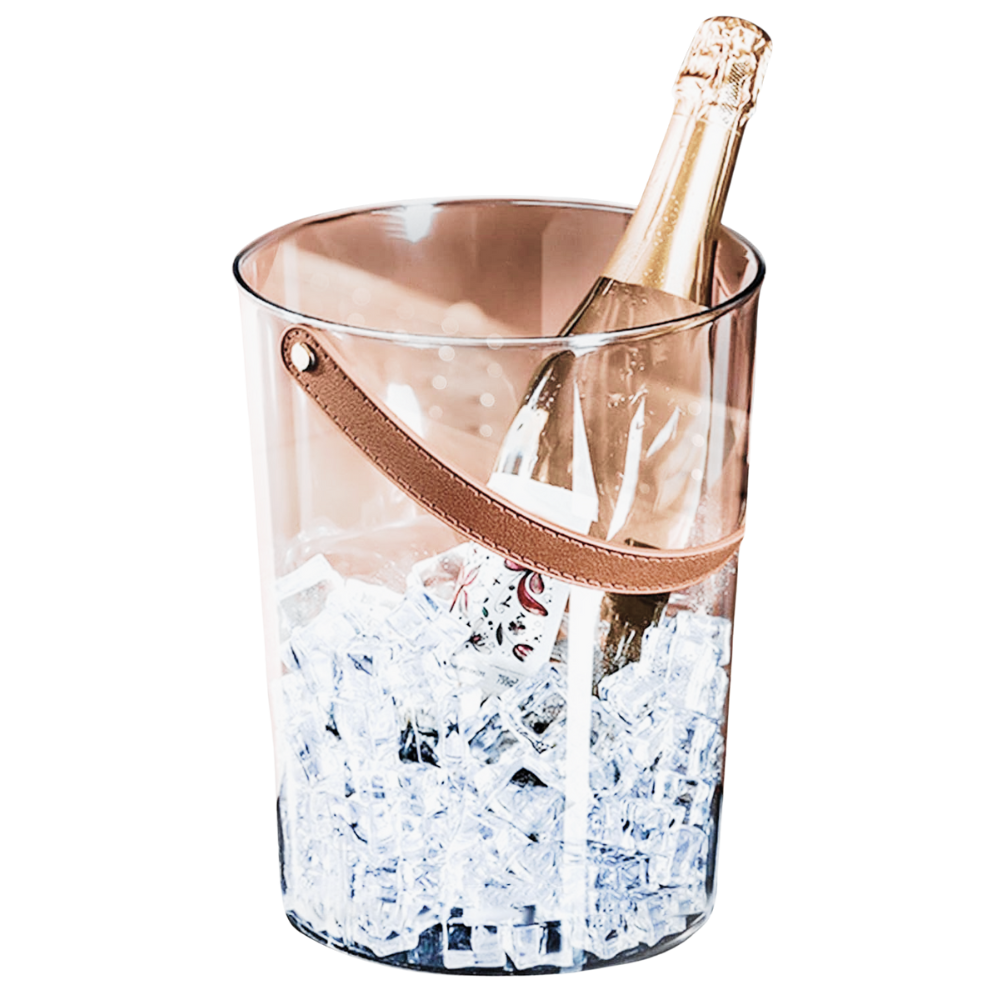 WNG-3429-Acrylic-Bucket-with-Leather-Handle-4 Acrylic Bucket with Leather Handle