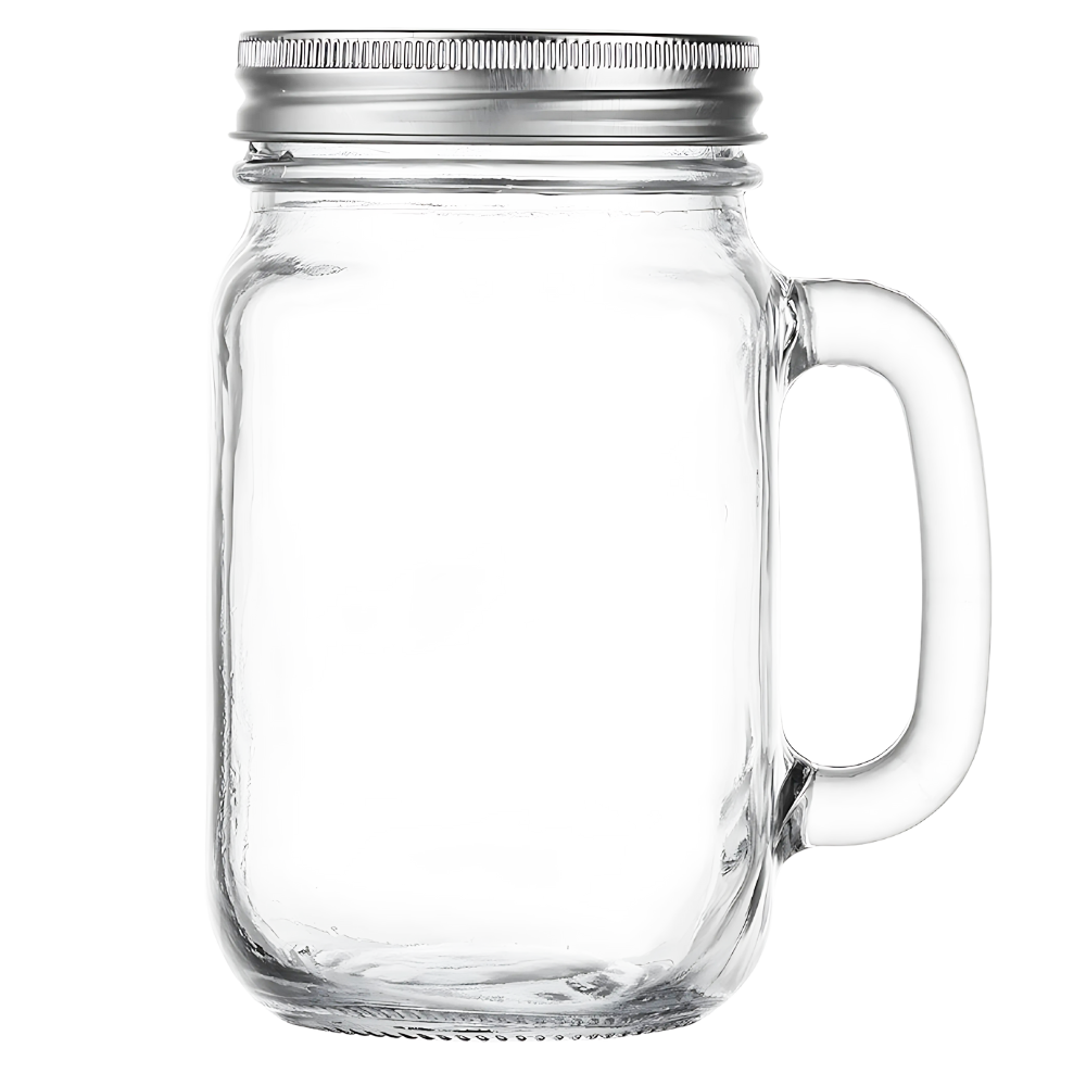 Acrylic Mason Jar with Lid & Handle
