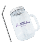 Acrylic Mason Jar Lid + Stainless Steel Straw