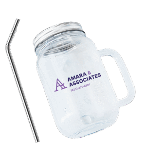 Acrylic Mason Jar Lid + Stainless Steel Straw