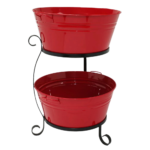 2-Tier Enameled Drink Tub with Stand