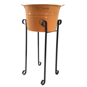 Enameled Galvanized Tub with Iron Stand