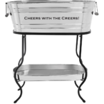Galvanized Beverage Tub with Stand and Drip Pan Tray