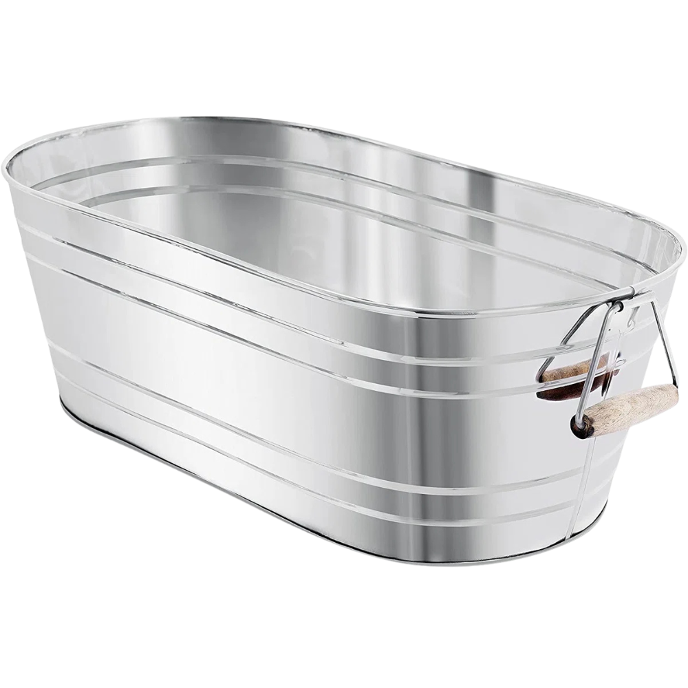 Galvanized Beverage Tub with Stand and Drip Pan Tray