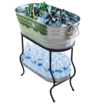 Galvanized Beverage Tub with Stand and Drip Pan Tray