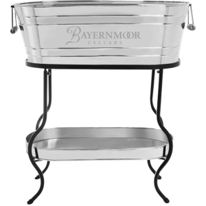 Galvanized Beverage Tub with Stand and Drip Pan Tray