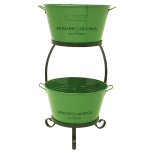 Two-Tier Metal Ice Buckets with Handles & Stand