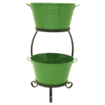 Two-Tier Metal Ice Buckets with Handles & Stand