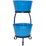 Two-Tier Metal Ice Buckets with Handles & Stand