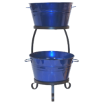 Two-Tier Metal Ice Buckets with Handles & Stand
