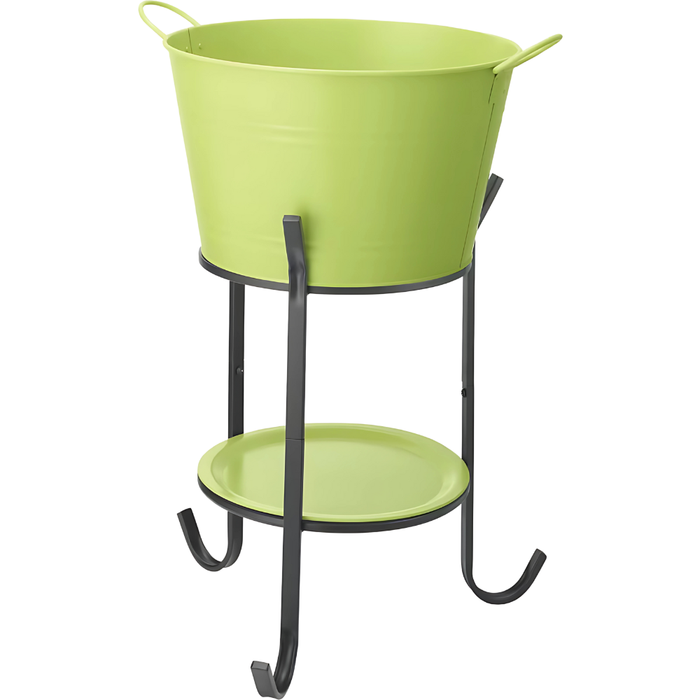 WNG-3848-Steel-Party-Tub-Bucket-3-Green Powder-Coated Steel Party Tub Bucket