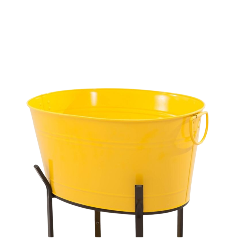 WNG-3848-Steel-Party-Tub-Bucket-5-Yellow Powder-Coated Steel Party Tub Bucket