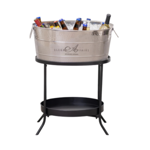Galvanized Hammered Beverage Tub with Stand
