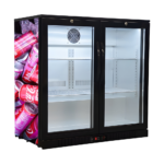 210L 2-Door Back Bar Fridge Cooler Swing Door