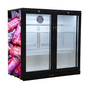 210L 2-Door Back Bar Fridge Cooler Swing Door