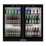210L 2-Door Back Bar Fridge Cooler Swing Door