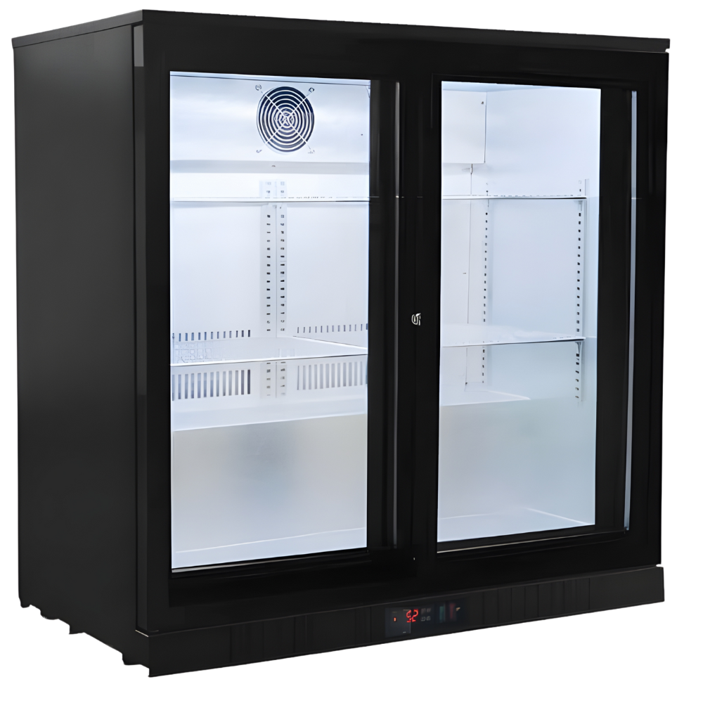 WNG-3959-210L-Sliding-Door-Bar-Fridge-2 210L 2-Door Back Bar Refrigerator Sliding Door