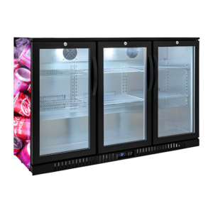 320L 3-Door Back Bar Beer Fridge Swing Door