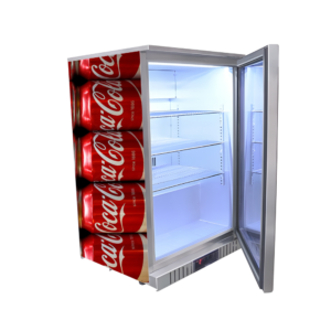 130L Stainless Steel Glass Door Refrigerator