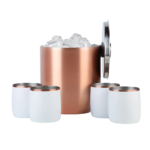 Insulated Ice Bucket with Rocks Tumbler Set