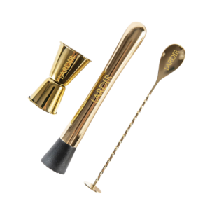 3 Piece Gold Muddler & Mixing Tools Set