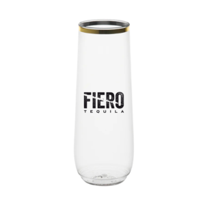 9oz Flute Gold Rim