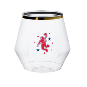 12oz. Diamond Vino Jr Gold Rim