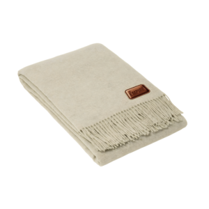 Wool Throw Blanket with Leather Tag