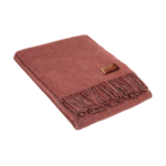 Wool Throw Blanket with Leather Tag