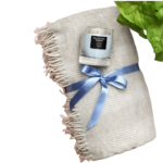 Wool Throw Blanket with Leather Tag