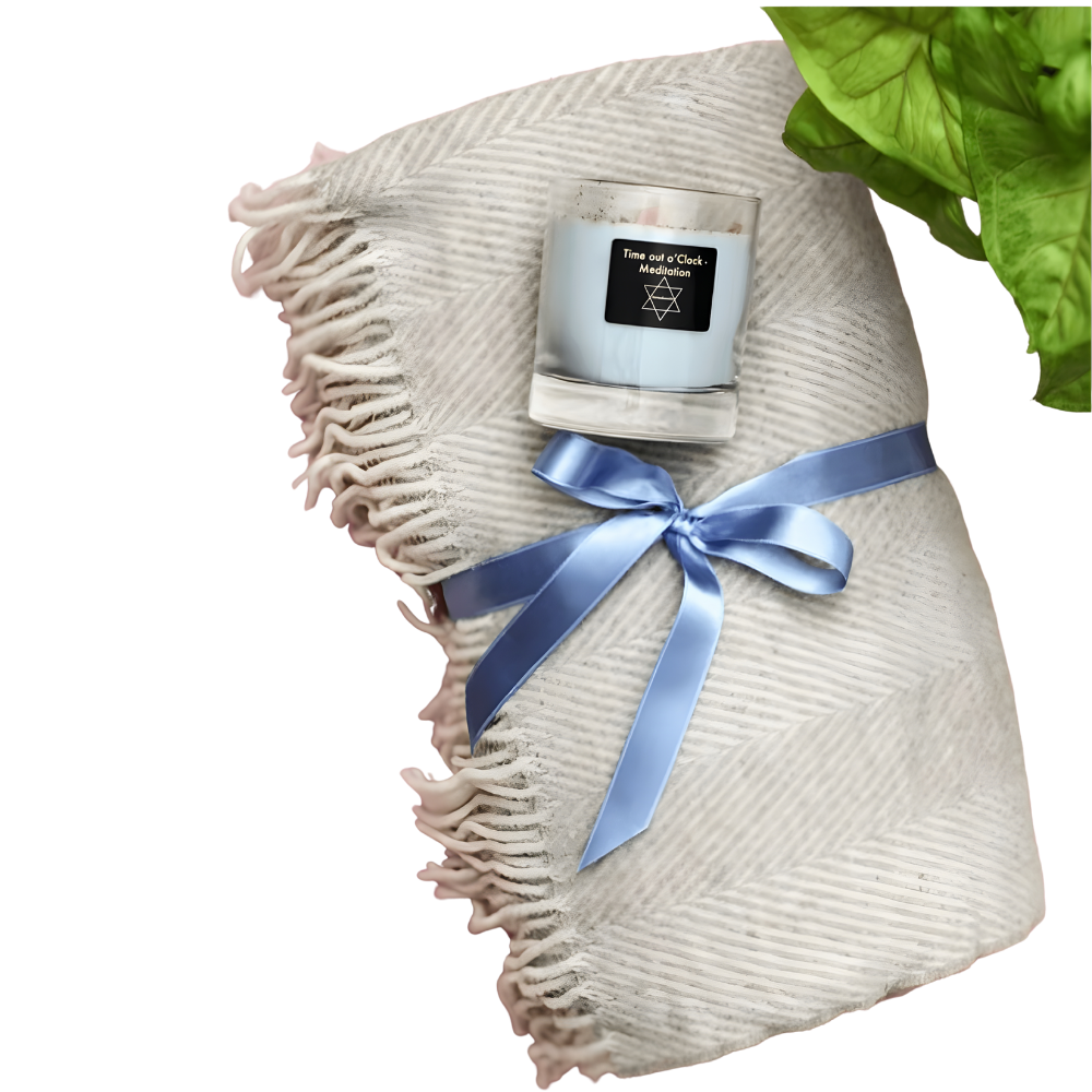 Wool Throw Blanket with Leather Tag