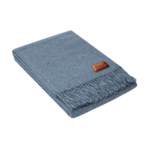 Wool Throw Blanket with Leather Tag
