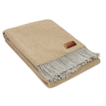 Wool Throw Blanket with Leather Tag
