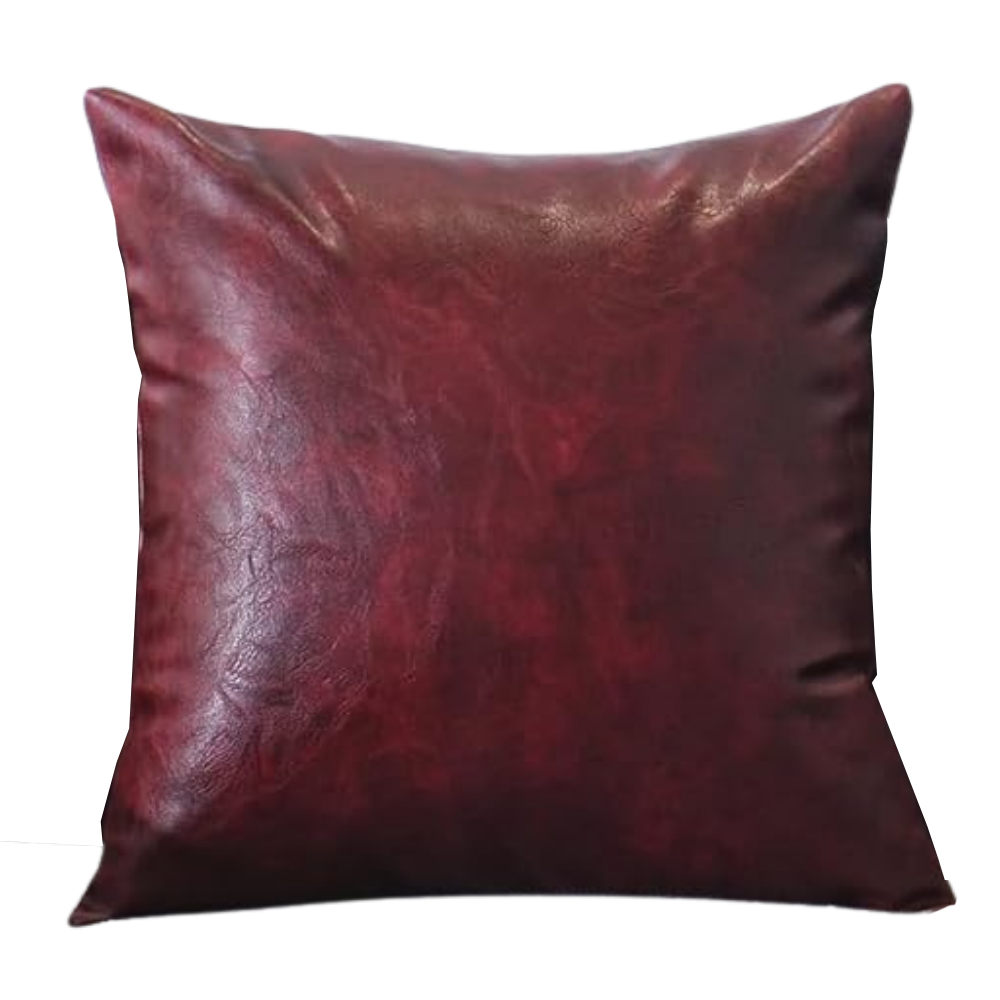 WNG-4214-Premium-Throw-Pillow-Covers-11-Wine Red Premium Faux Leather Throw Pillow Cover