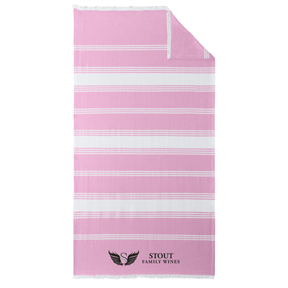WNG-4269-Port-Authority®-Beach-Throw-1-AwarenessPink:White Port Authority® Beach Throw