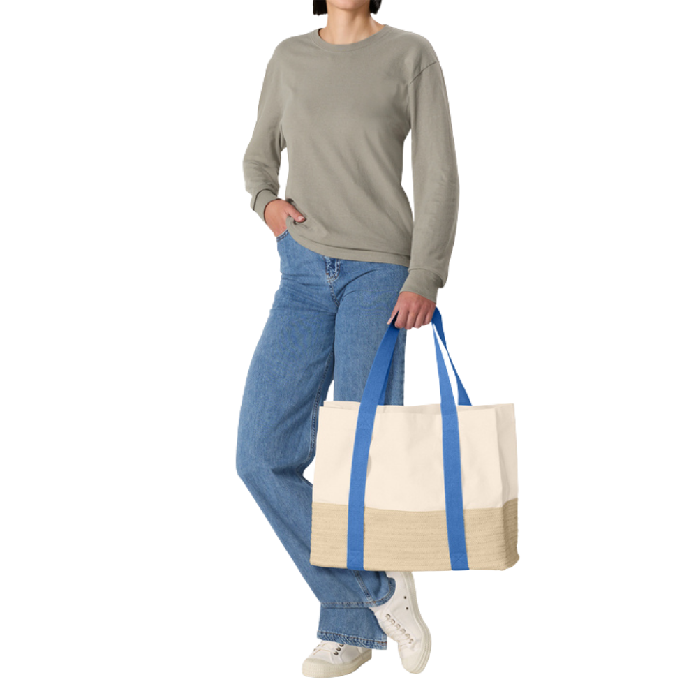 WNG-4289-Port-Authority®-Straw-Market-Tote-6-Ultramarine Blue Port Authority® Straw Market Tote