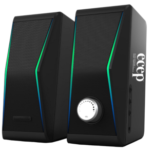 AC Powered PC Speakers with 4 Lighting Modes