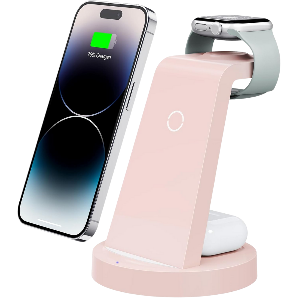 WNG-4117-3-in-1-Wireless-Charging-Station-5-Pink 3-in-1 Wireless Charging Station for iPhone
