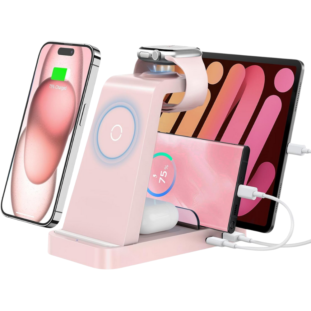 WNG-4121-5-in 1-Multi-Device-Charger-5-Pink 5-in 1 Multi-Device Charger