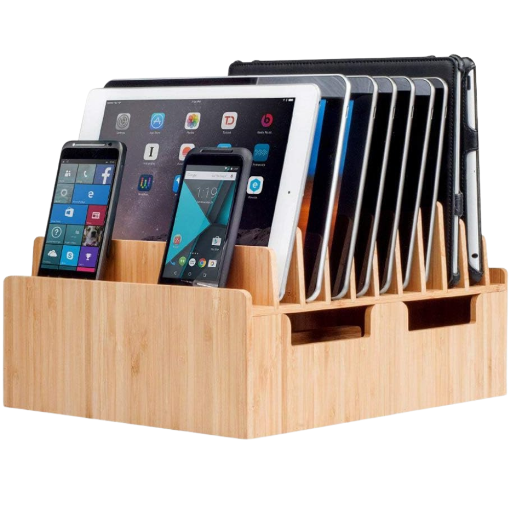 WNG-4127-Bamboo-10-Port-Charging-Station-&-Organizer-4 Bamboo 10 Port Charging Station & Docking Organizer