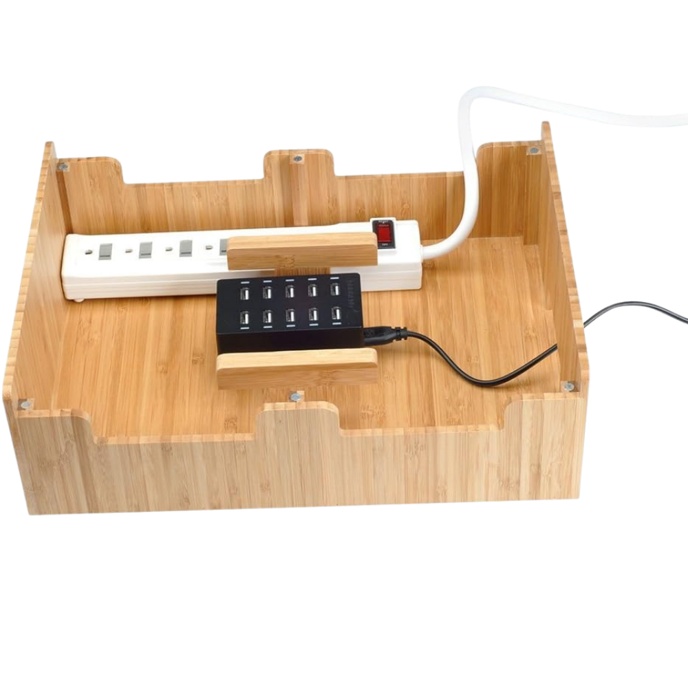 WNG-4127-Bamboo-10-Port-Charging-Station-&-Organizer-5 Bamboo 10 Port Charging Station & Docking Organizer