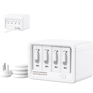12-in-1 Desktop Charging Station with 4 Retractable Wall Chargers