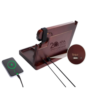 Nightstand Organizer with Dual Phone Wireless Charging Station
